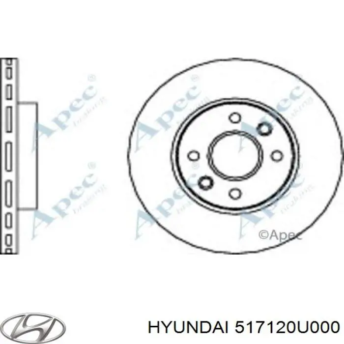 Передние тормозные диски 517120U000 Hyundai/Kia