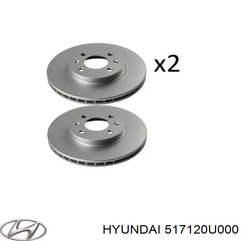 Freno de disco delantero 517120U000 Hyundai/Kia