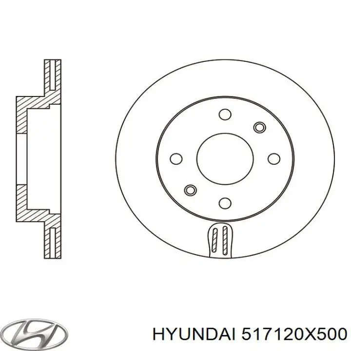 Передние тормозные диски 517120X500 Hyundai/Kia