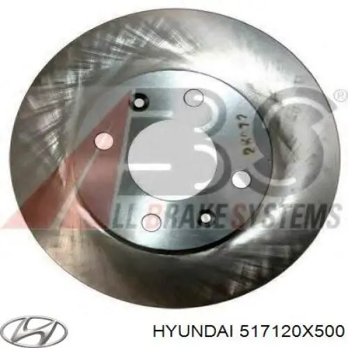 Диск тормозной передний HYUNDAI 517120X500