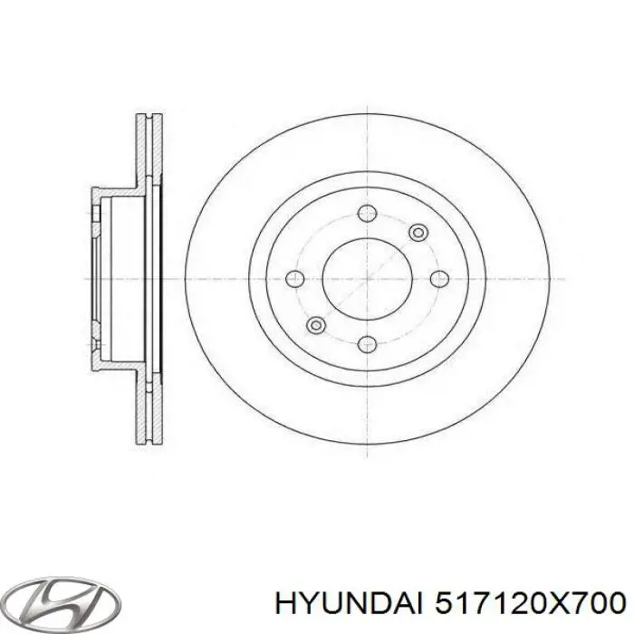 Передние тормозные диски 517120X700 Hyundai/Kia