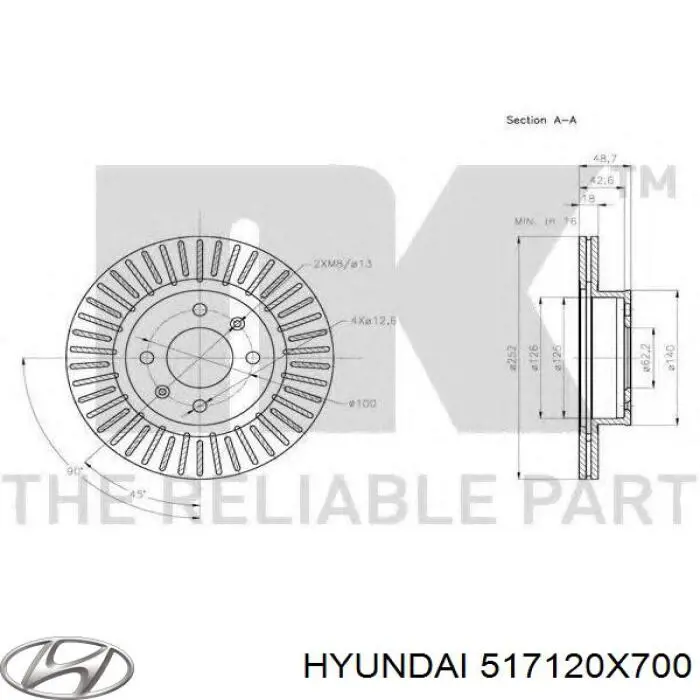 Купить 517120X700 Hyundai/Kia Ротор тормозной
