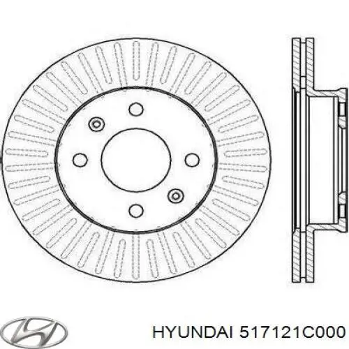 Передний тормозной диск Hyundai/Kia 517121C000