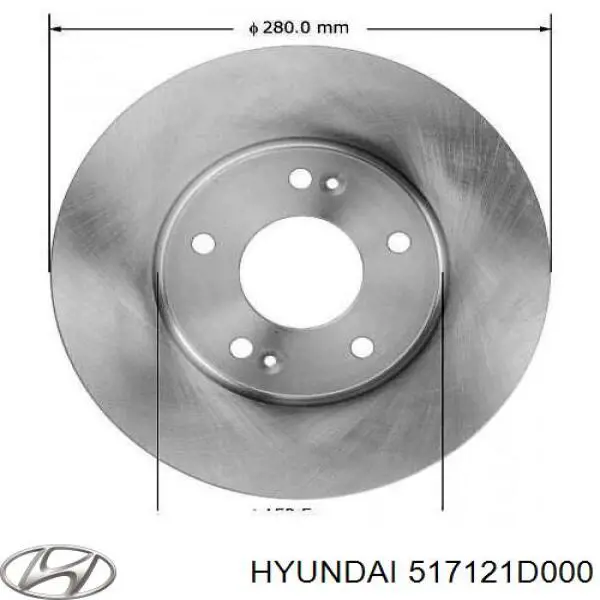 Передние тормозные диски 517121D000 Hyundai/Kia