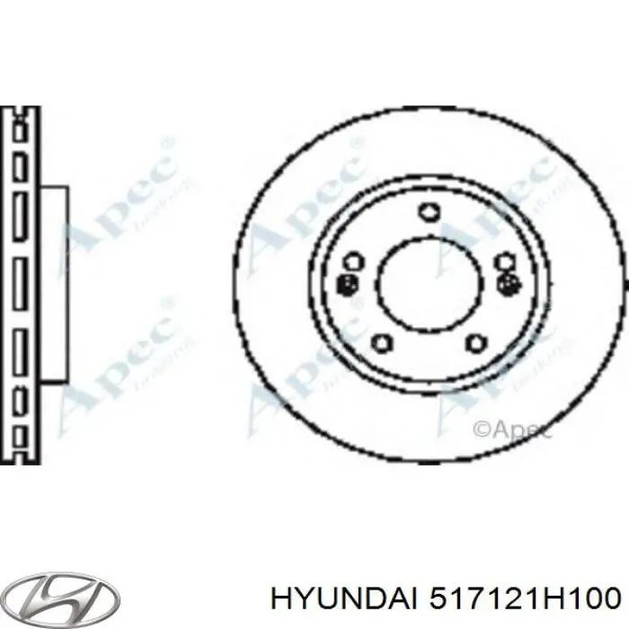 Тормоз дисковый передний Hyundai/Kia 517121H100 цена, от 30.06 USD
