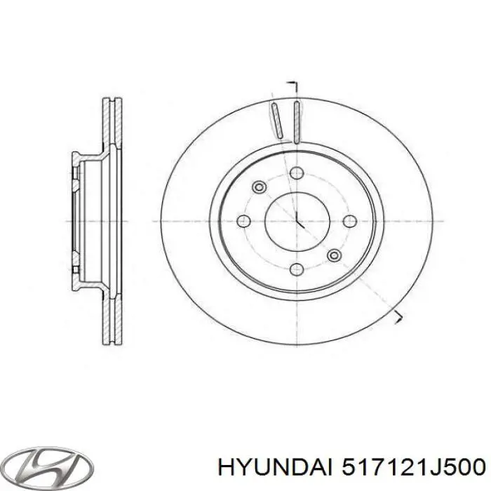 517121J500 Hyundai/Kia Диск тормозной передний