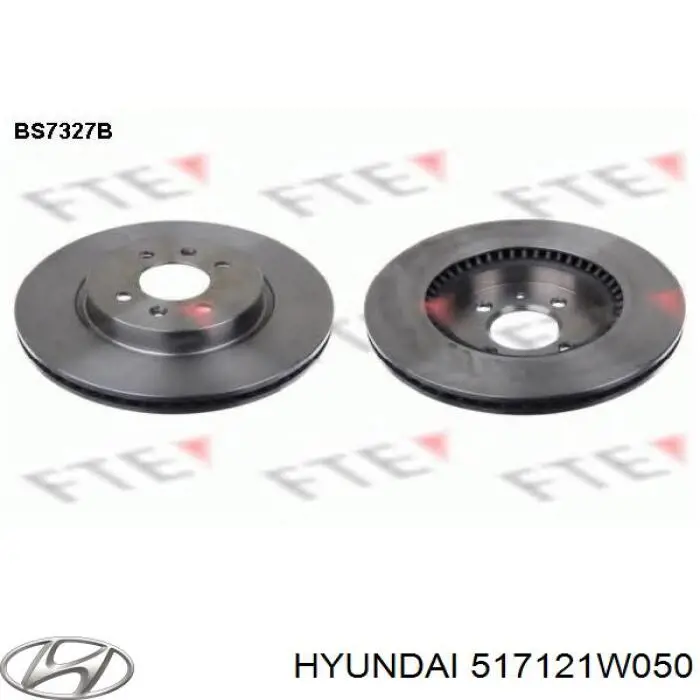 Передние тормозные диски 517121W050 Hyundai/Kia