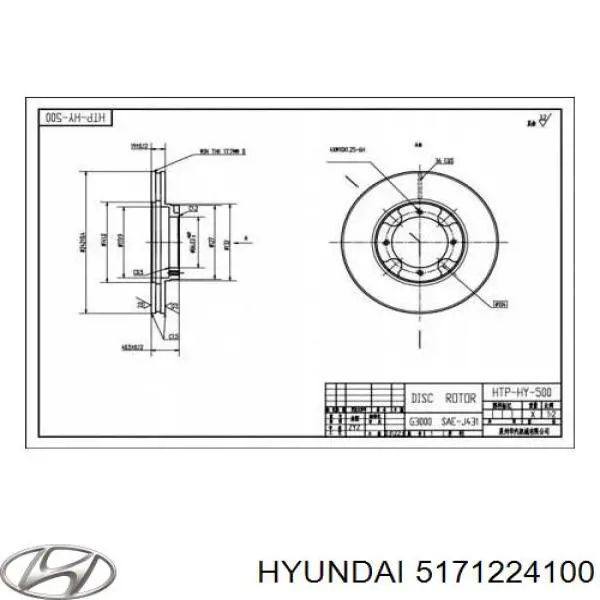 5171224100 Hyundai/Kia диск тормозной передний