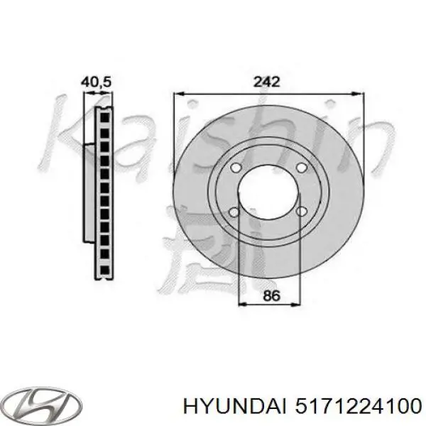 Тормоз дисковый передний Hyundai/Kia 5171224100 цена, от 25.34 USD
