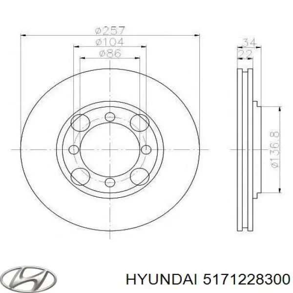 5171228300 Hyundai/Kia диск тормозной передний