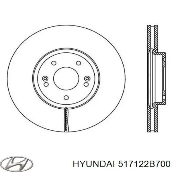 517122B700 Hyundai/Kia Диск тормозной передний