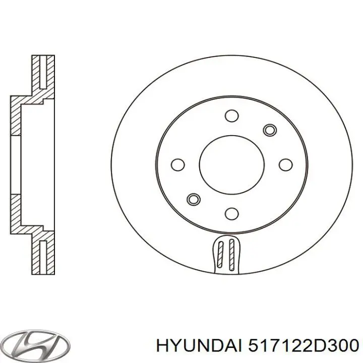 Передний тормозной диск Hyundai/Kia 517122D300