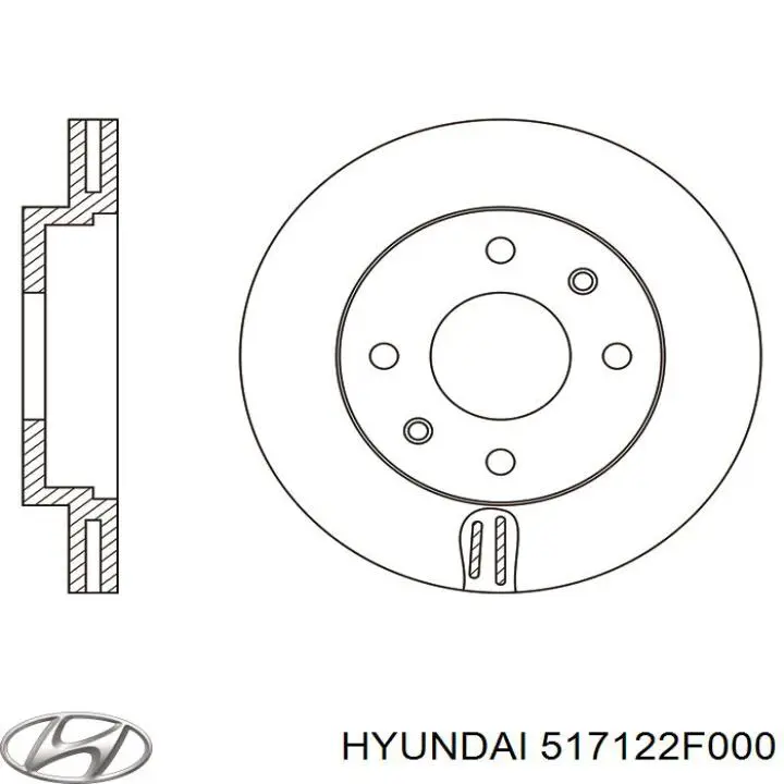 Тормоз дисковый передний Hyundai/Kia 517122F000 цена, от 27.97 USD