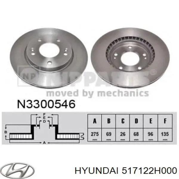 517122H000 Hyundai/Kia Диск тормозной передний