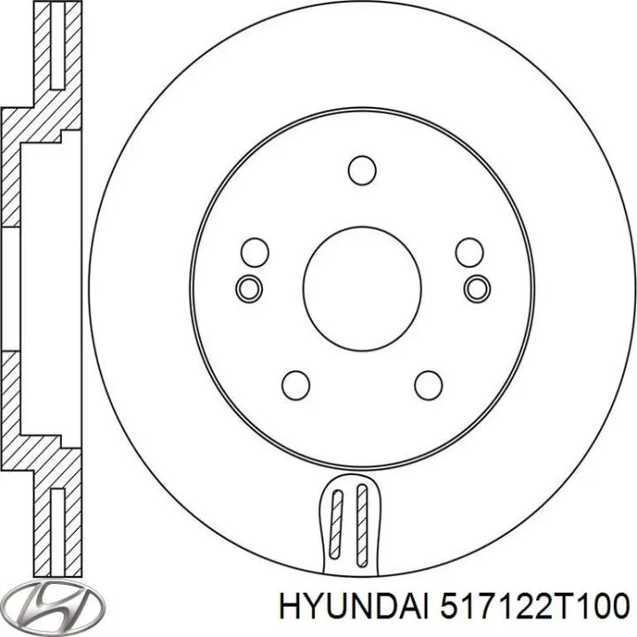 Передние тормозные диски 517122T100 Hyundai/Kia