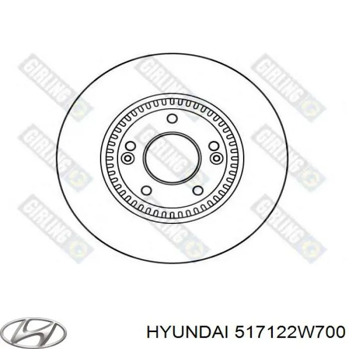 Передние тормозные диски 517122W700 Hyundai/Kia