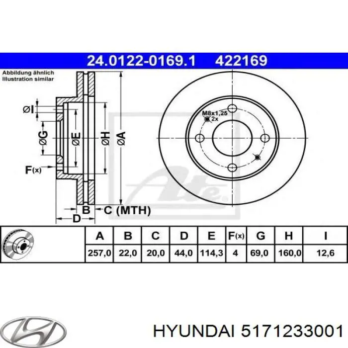 Тормоз дисковый передний Hyundai/Kia 5171233001 цена, от 11.56 USD