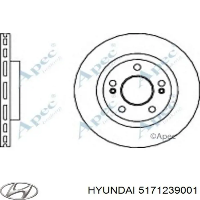 Передние тормозные диски 5171239001 Hyundai/Kia