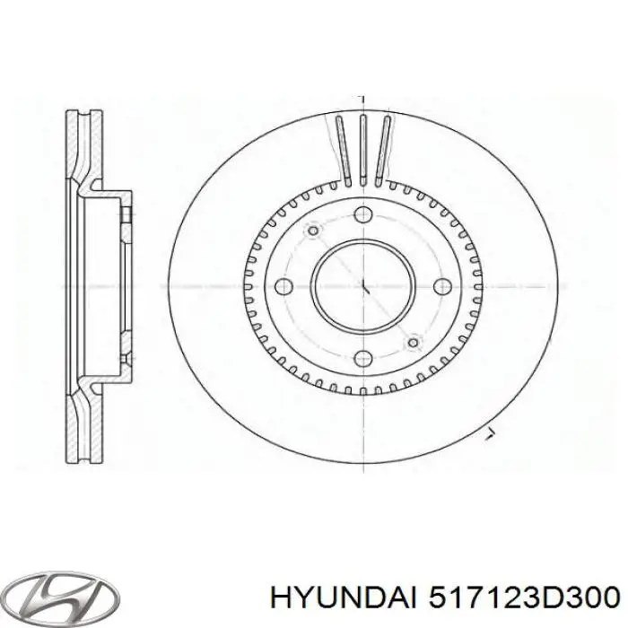 517123D300 Hyundai/Kia диск тормозной передний