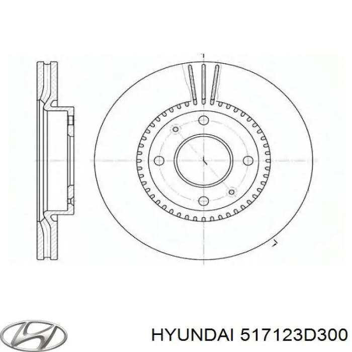 Передние тормозные диски 517123D300 Hyundai/Kia