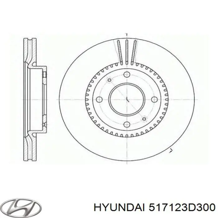 Купить 517123D300 Hyundai/Kia Ротор тормозной