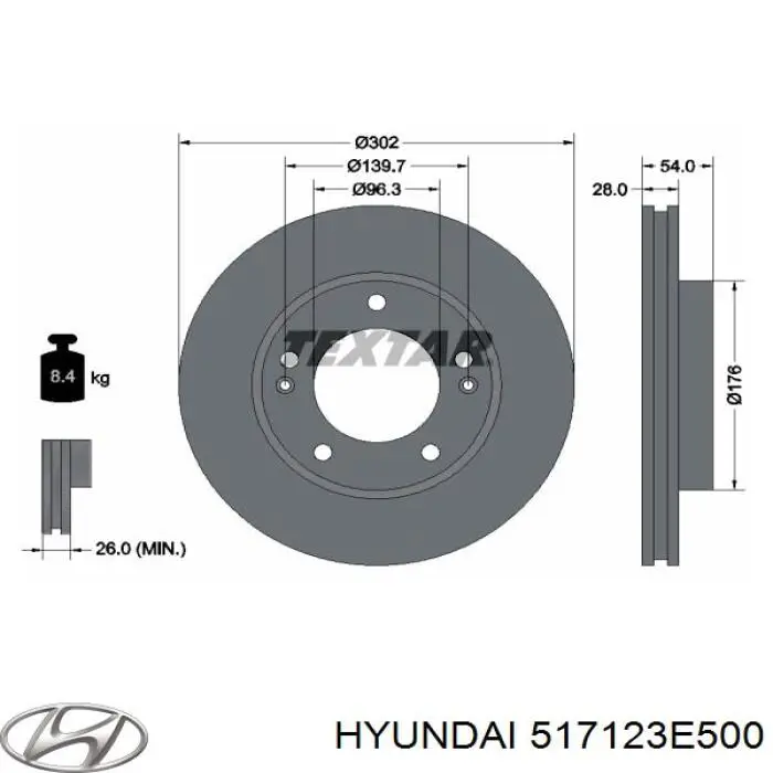 Купить 517123E500 Hyundai/Kia Ротор тормозной