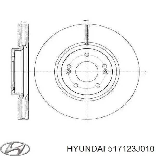 Передние тормозные диски 517123J010 Hyundai/Kia