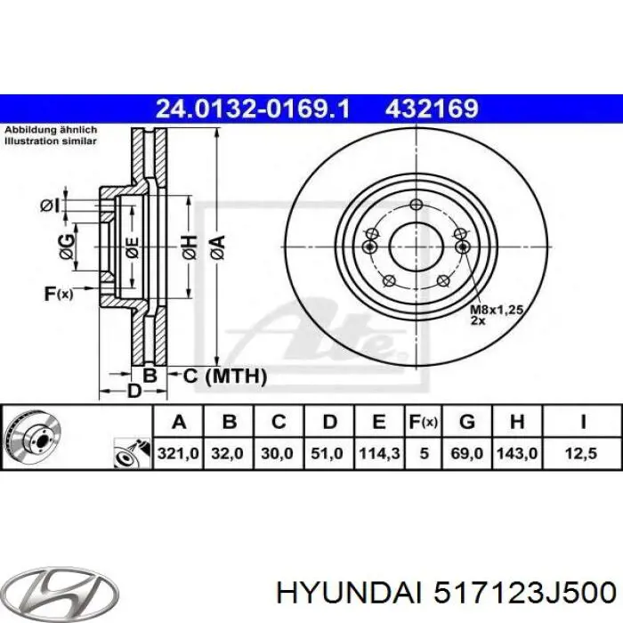 Тормоз дисковый передний Hyundai/Kia 517123J500 цена, от 76.67 USD