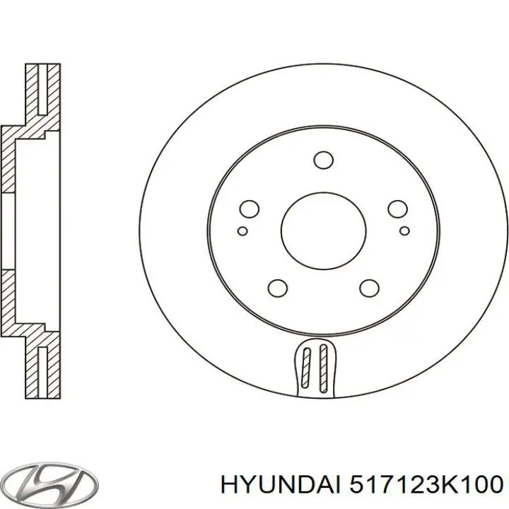 Передний тормозной диск Hyundai/Kia 517123K100