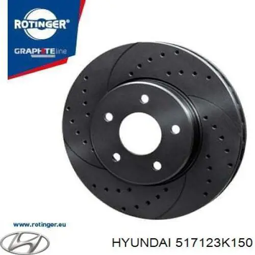 Передний тормозной диск Hyundai/Kia 517123K150