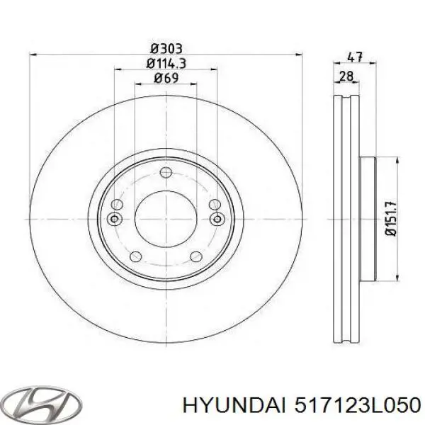 517123L050 Hyundai/Kia диск тормозной передний
