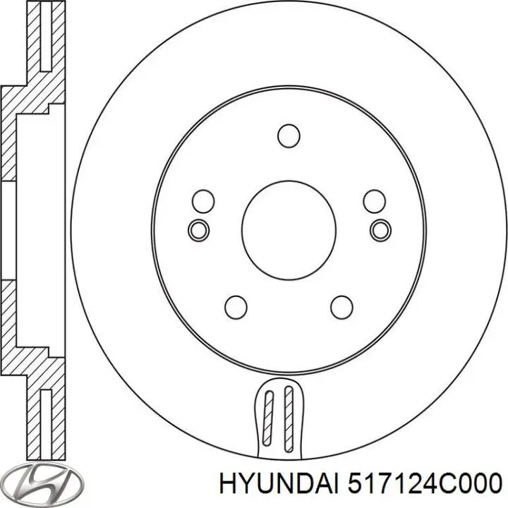 Передние тормозные диски 517124C000 Hyundai/Kia