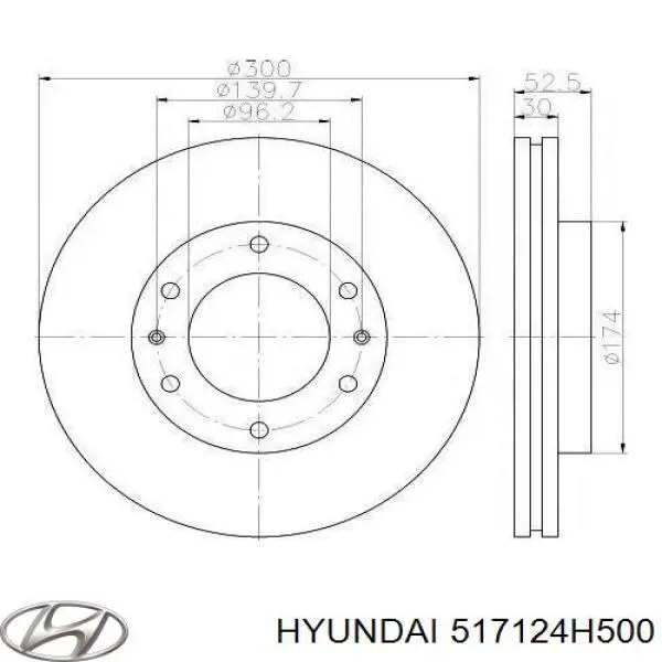 Передние тормозные диски 517124H500 Hyundai/Kia