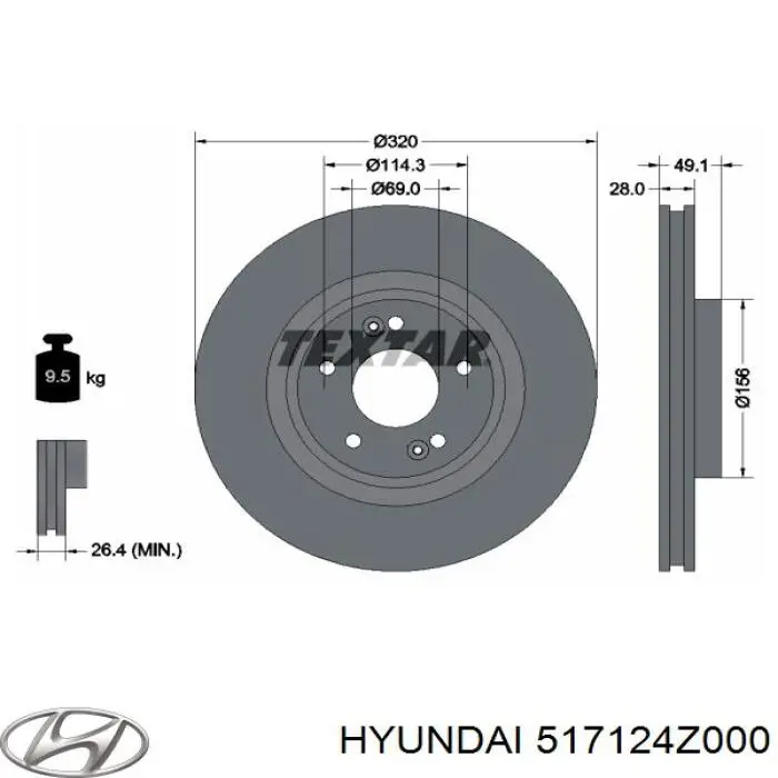 Тормоз дисковый передний LPR H2049V цена, от 117.95 USD