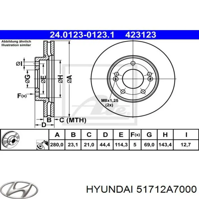 Тормоз дисковый передний Hyundai/Kia 51712A7000 цена, от 11.58 USD