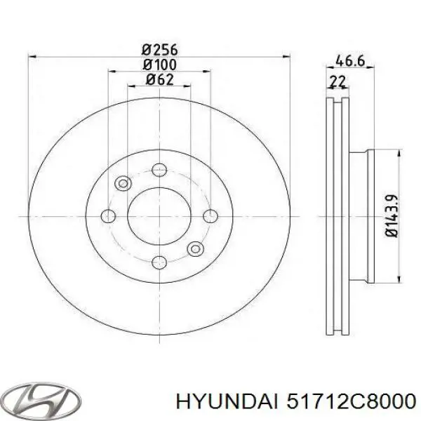 51712C8000 Hyundai/Kia диск тормозной передний