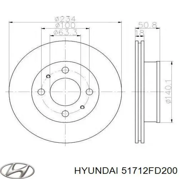 Купить 51712FD200 Hyundai/Kia Ротор тормозной