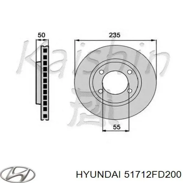 51712FD200 Hyundai/Kia диск тормозной передний
