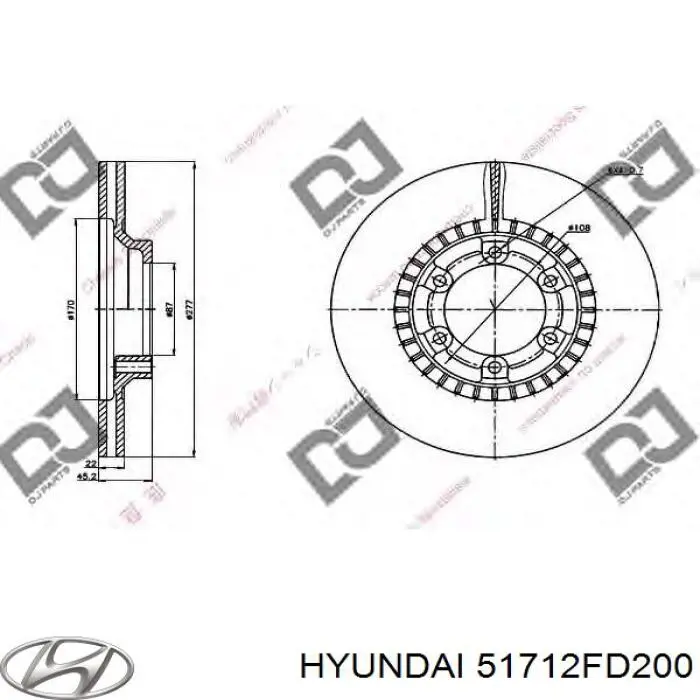 Тормоз дисковый передний Hyundai/Kia 51712FD200 цена, от 13.42 USD