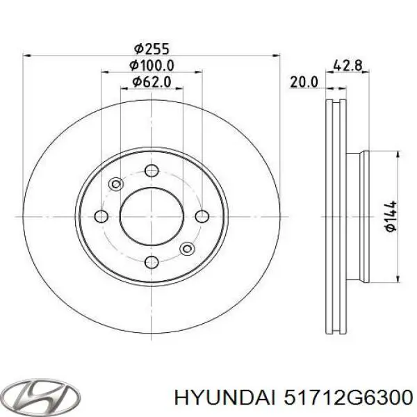 Тормоз дисковый передний Hyundai/Kia 51712G6300 цена, от 54.54 USD