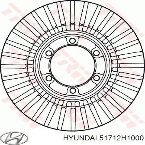 Купить 51712H1000 Hyundai/Kia Ротор тормозной