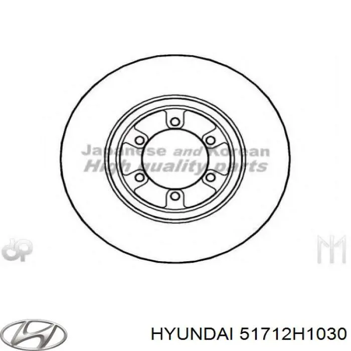 51712H1030 Hyundai/Kia Диск тормозной передний