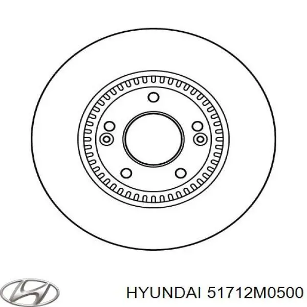 Передние тормозные диски 51712M0500 Hyundai/Kia