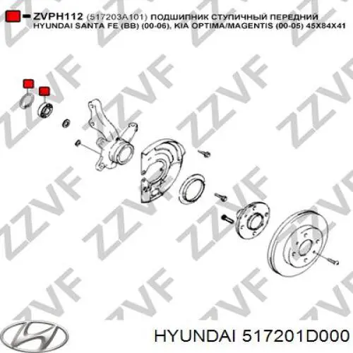 Подшипник ступицы 517201D000 Hyundai/Kia