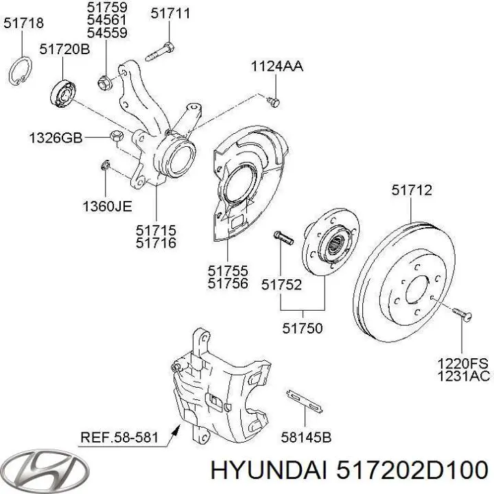 Подшипник ступицы 517202D100 Hyundai/Kia