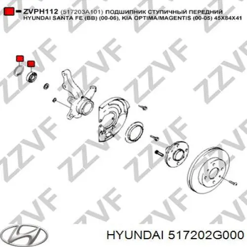 517202G000 Hyundai/Kia Подшипник ступицы передней