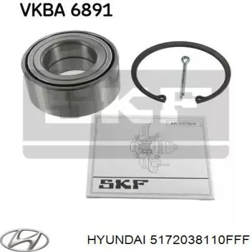 Cojinete de rueda delantero 5172038110FFF Hyundai/Kia