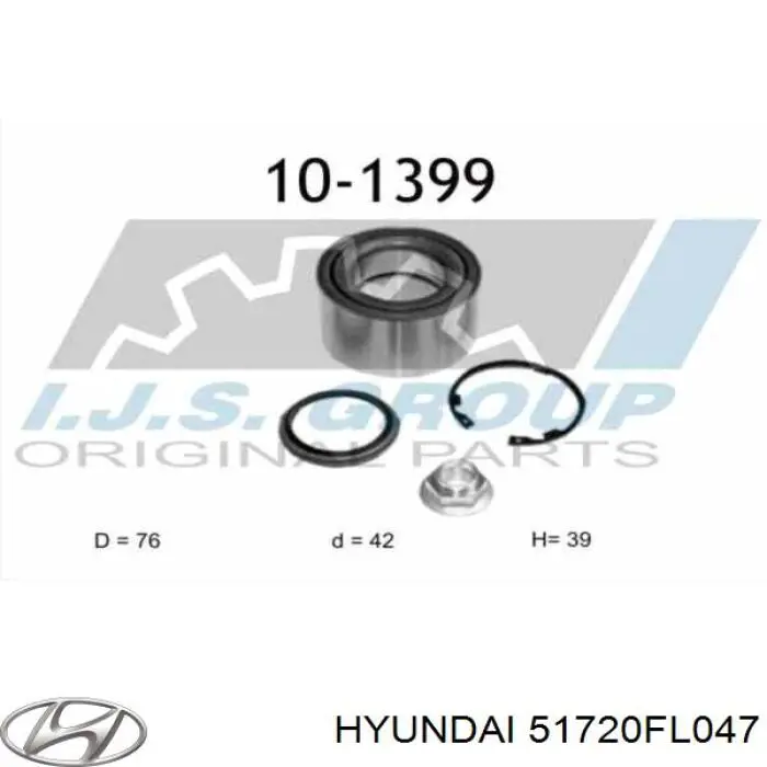 51720FL047 Hyundai/Kia Подшипник ступицы передней