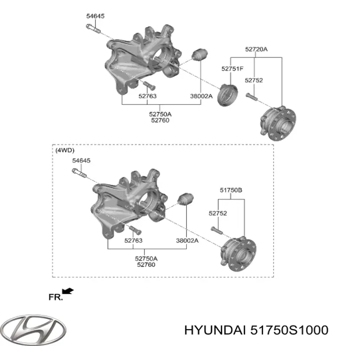 51750S1000 Hyundai/Kia ступица передняя