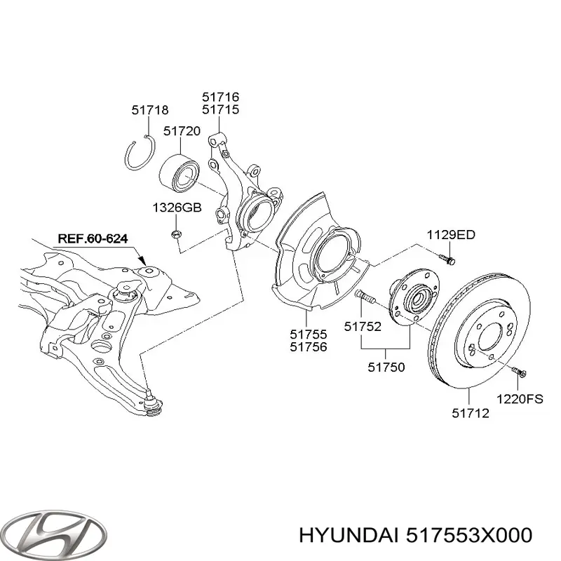 Щиток тормозного диска переднего левого Hyundai/Kia 517553X000 цена, от 30.11 USD
